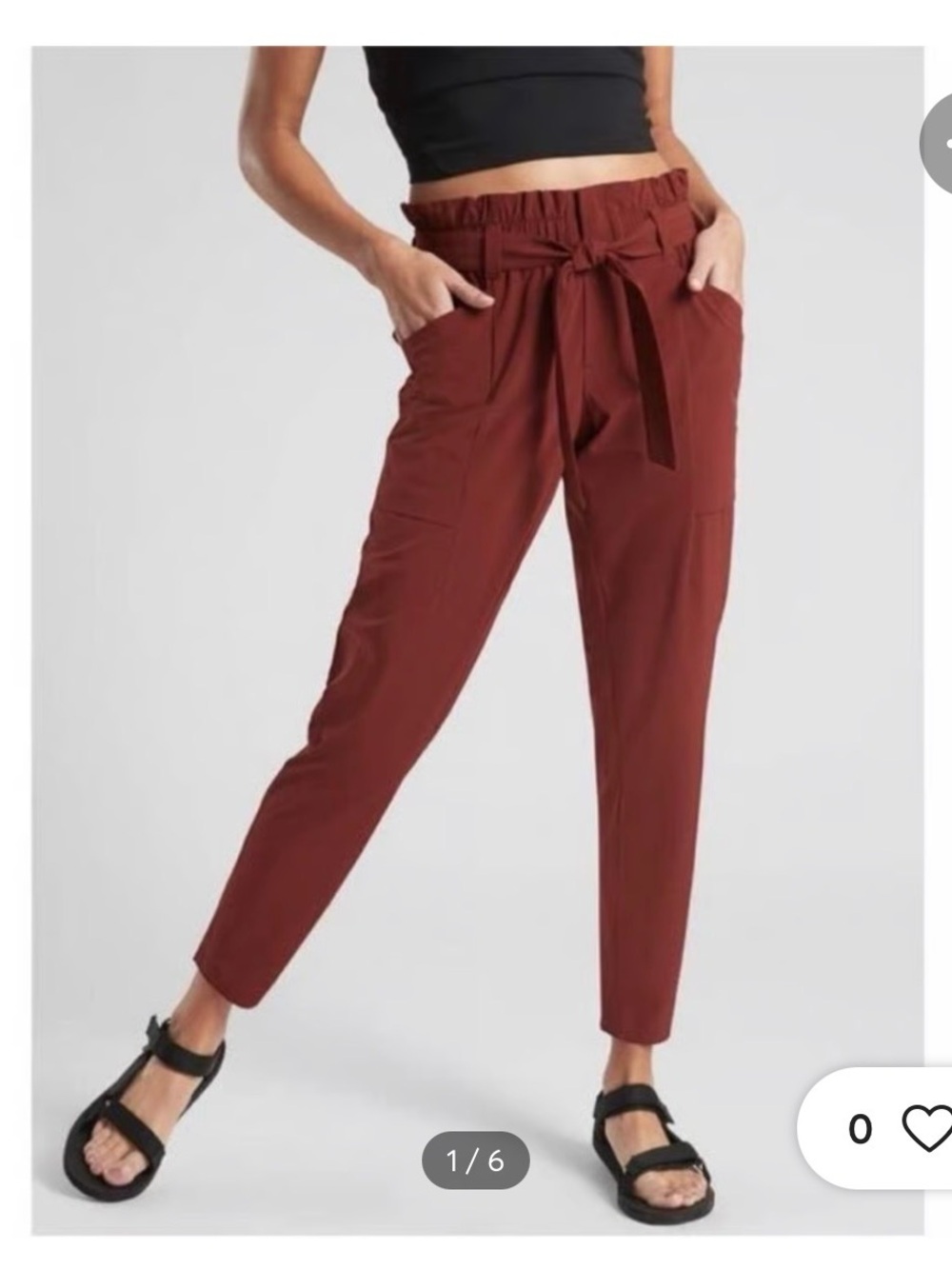 Athleta Skyline Tie-Waist Pants in Rust